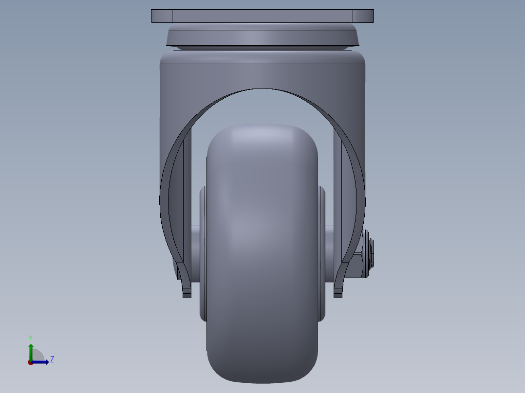 标准脚轮-WH-5013-76 3in SWIVEL PLATE MOUNTING H=108 45x75mm pitch左视图