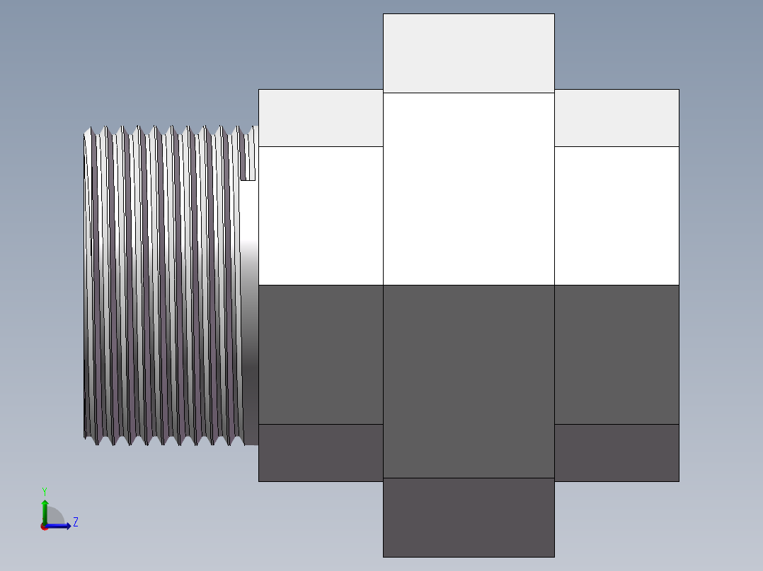 活接-等径内外丝直通 DN32左视图