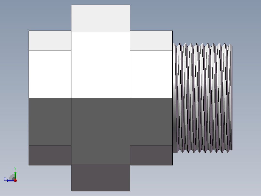 活接-等径内外丝直通 DN32右视图