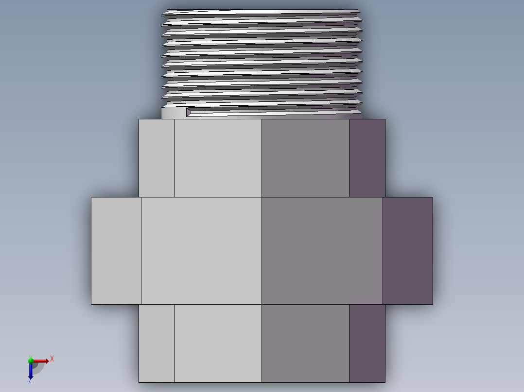 活接-等径内外丝直通 DN32俯视图