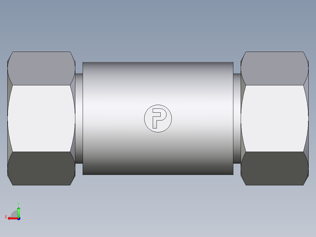 卡套式工业通用硬管接头EO_Weld_bulkhead_fitting_ESV25ZS后视图