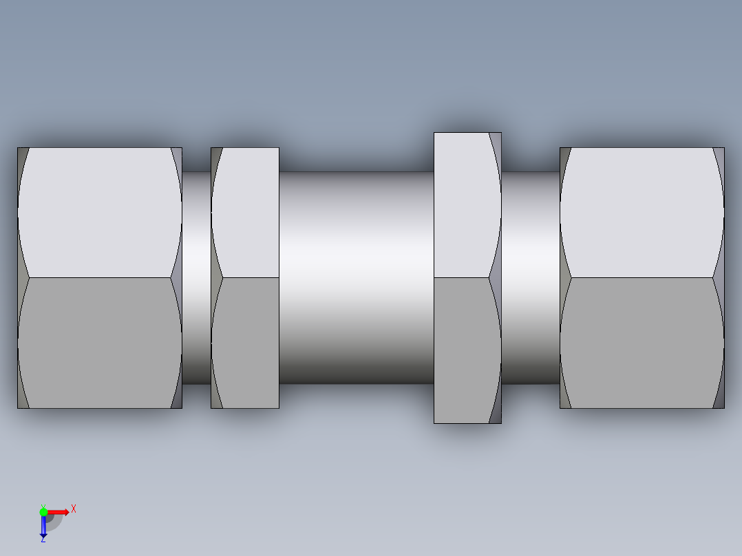 卡套式工业通用硬管接头EO_Bulkhead_union_SV15L71俯视图