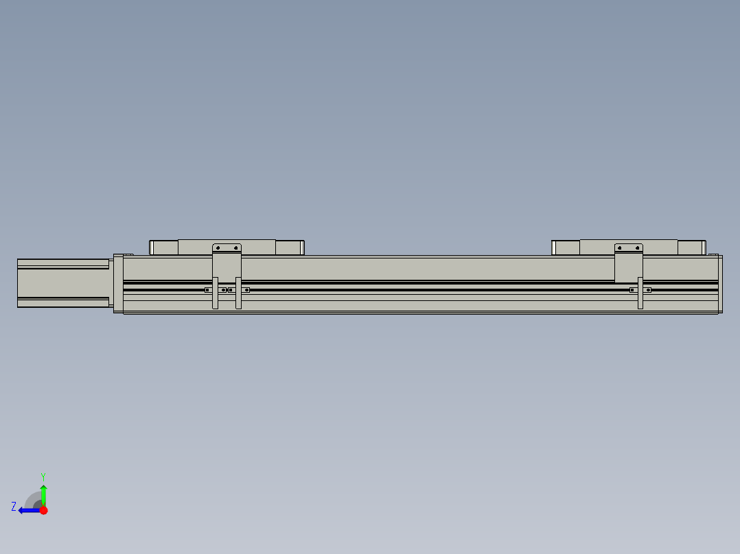 直线模组LHC14-S450-M设计图纸右视图