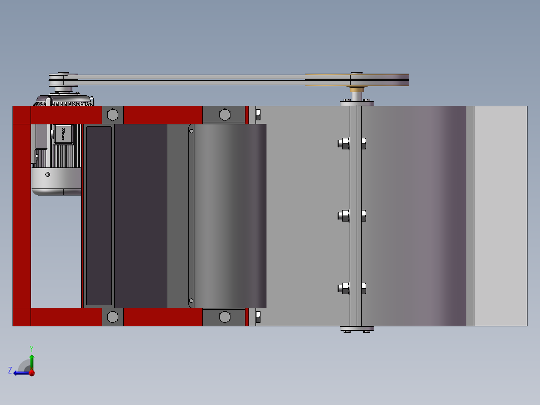 刮板式花生机去壳机的设计含三维模型CAD说明书设计资料984352右视图