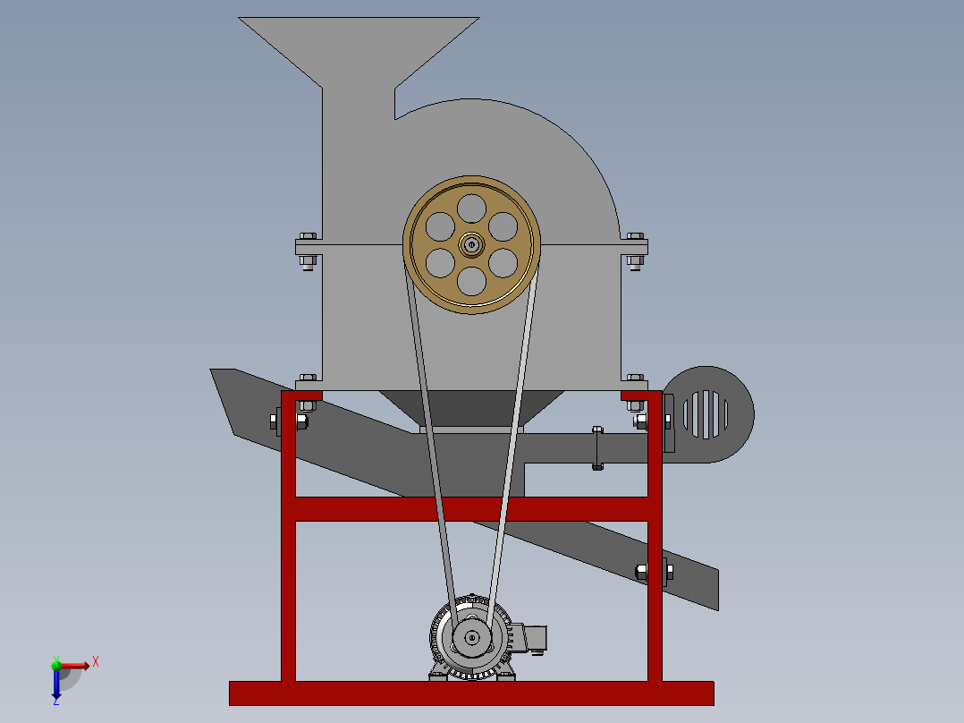刮板式花生机去壳机的设计含三维模型CAD说明书设计资料984352俯视图