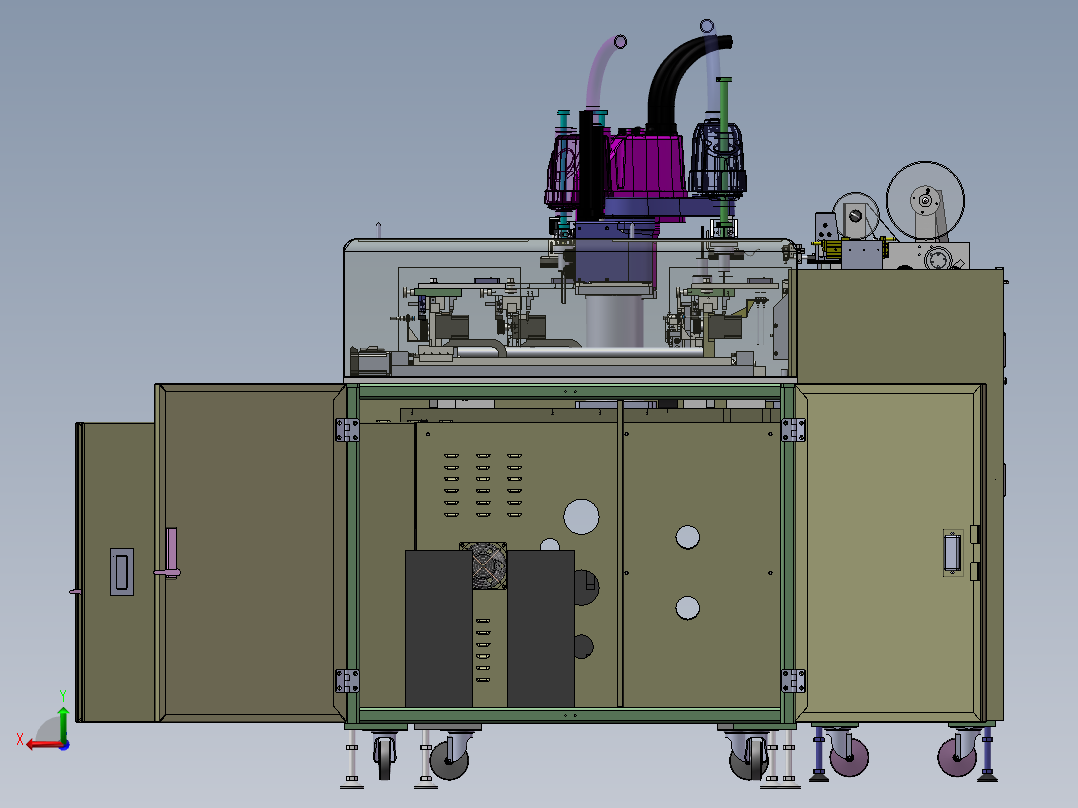 全自动直线循环生产线（sw12可编辑+工程图）后视图