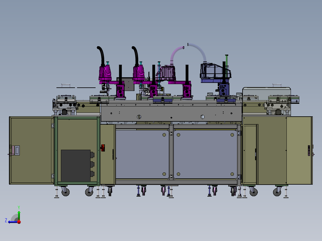 全自动直线循环生产线（sw12可编辑+工程图）右视图
