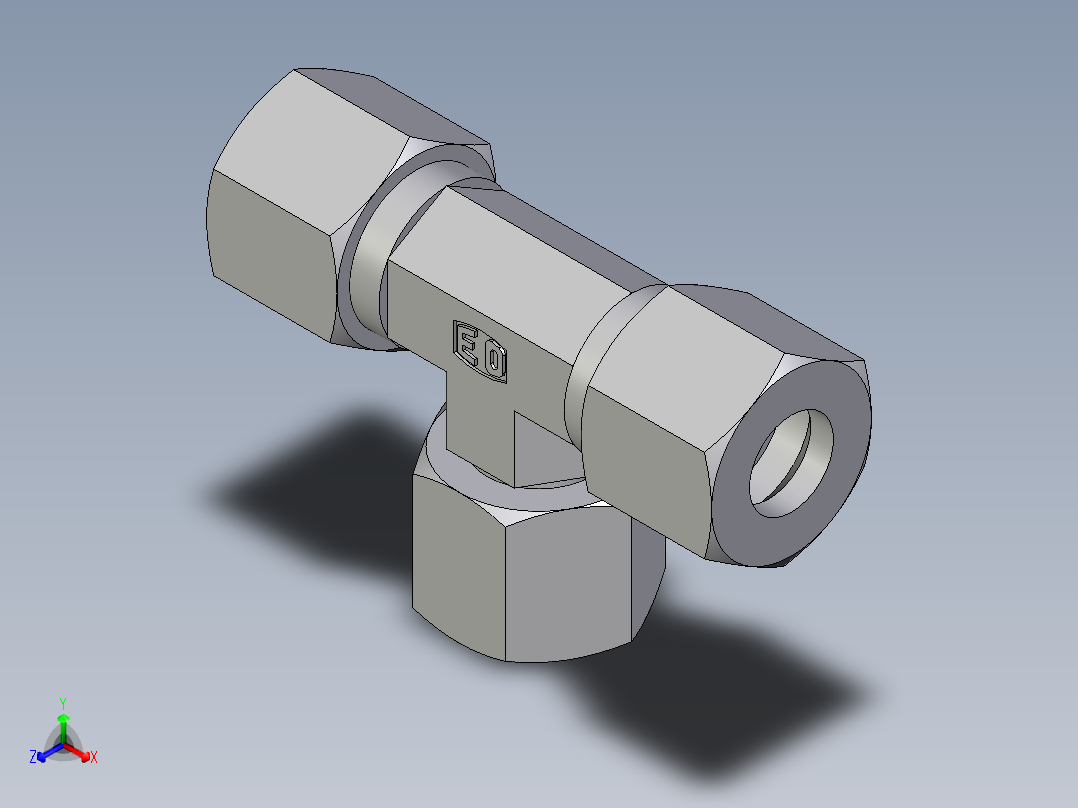 卡套式工业通用硬管接头EO_Swivel_nut_branch_tee_ET10LCF