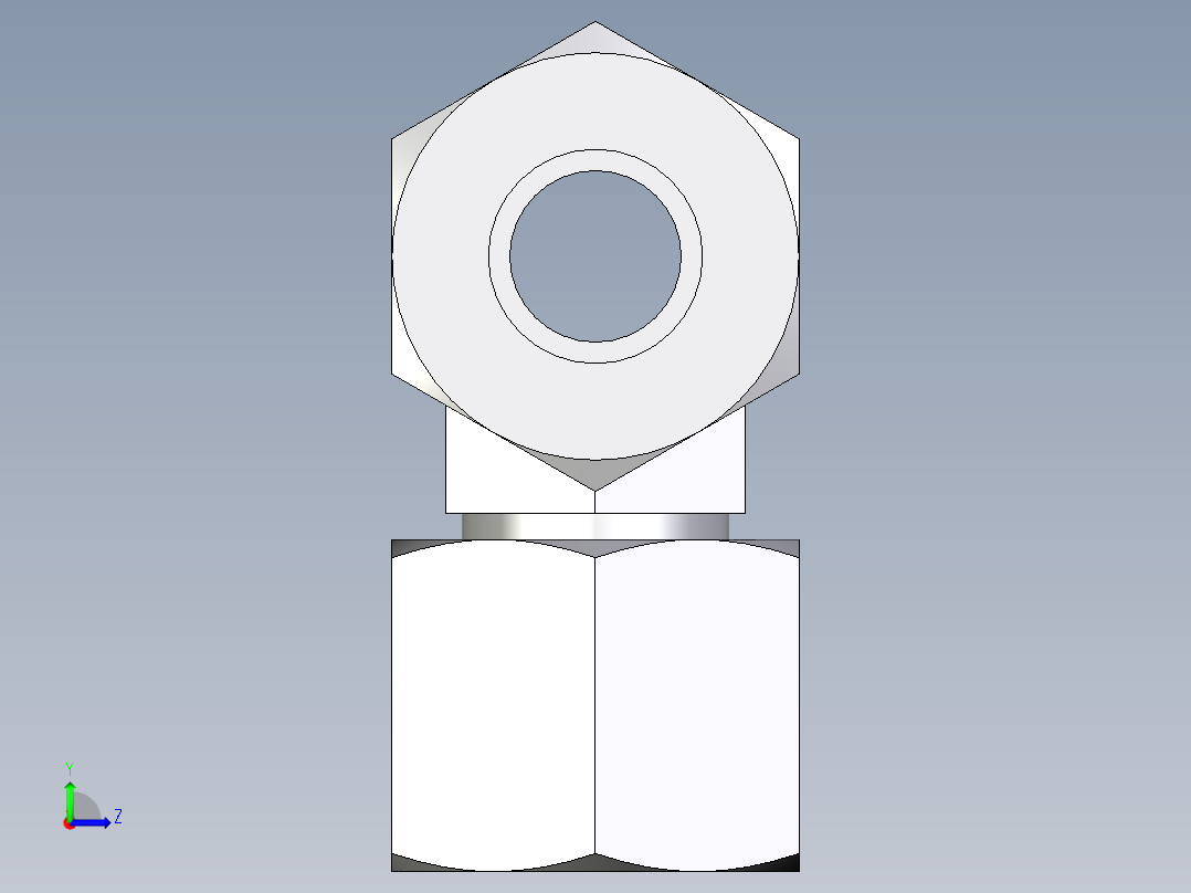 卡套式工业通用硬管接头EO_Swivel_nut_branch_tee_ET10LCF左视图