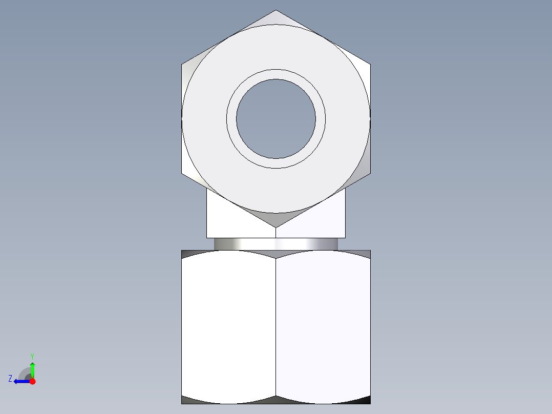 卡套式工业通用硬管接头EO_Swivel_nut_branch_tee_ET10LCF右视图