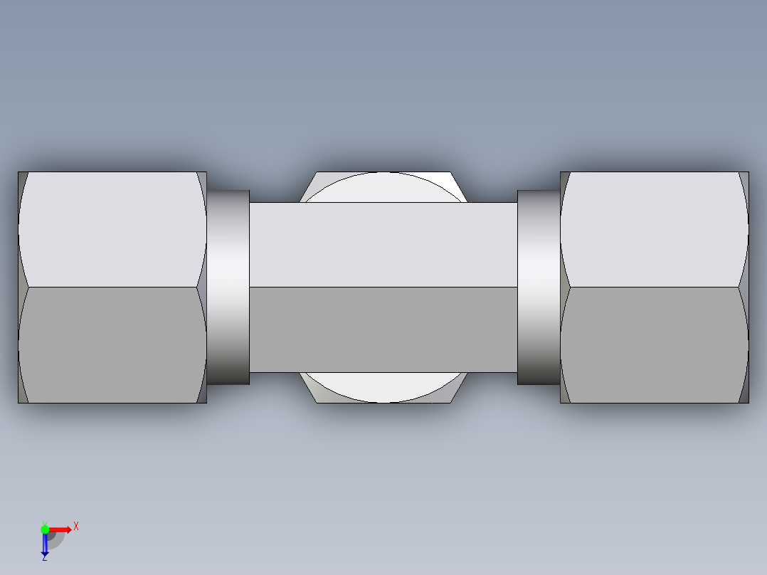 卡套式工业通用硬管接头EO_Swivel_nut_branch_tee_ET10LCF俯视图