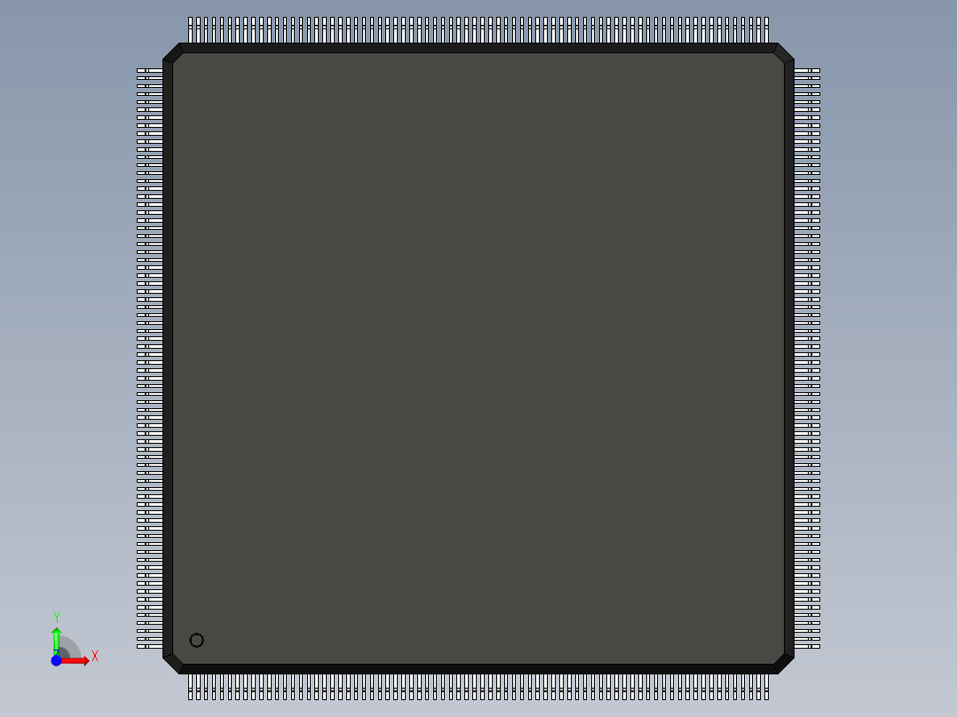 元器件3D封装QFP296_FPT-296P-M01176前视图