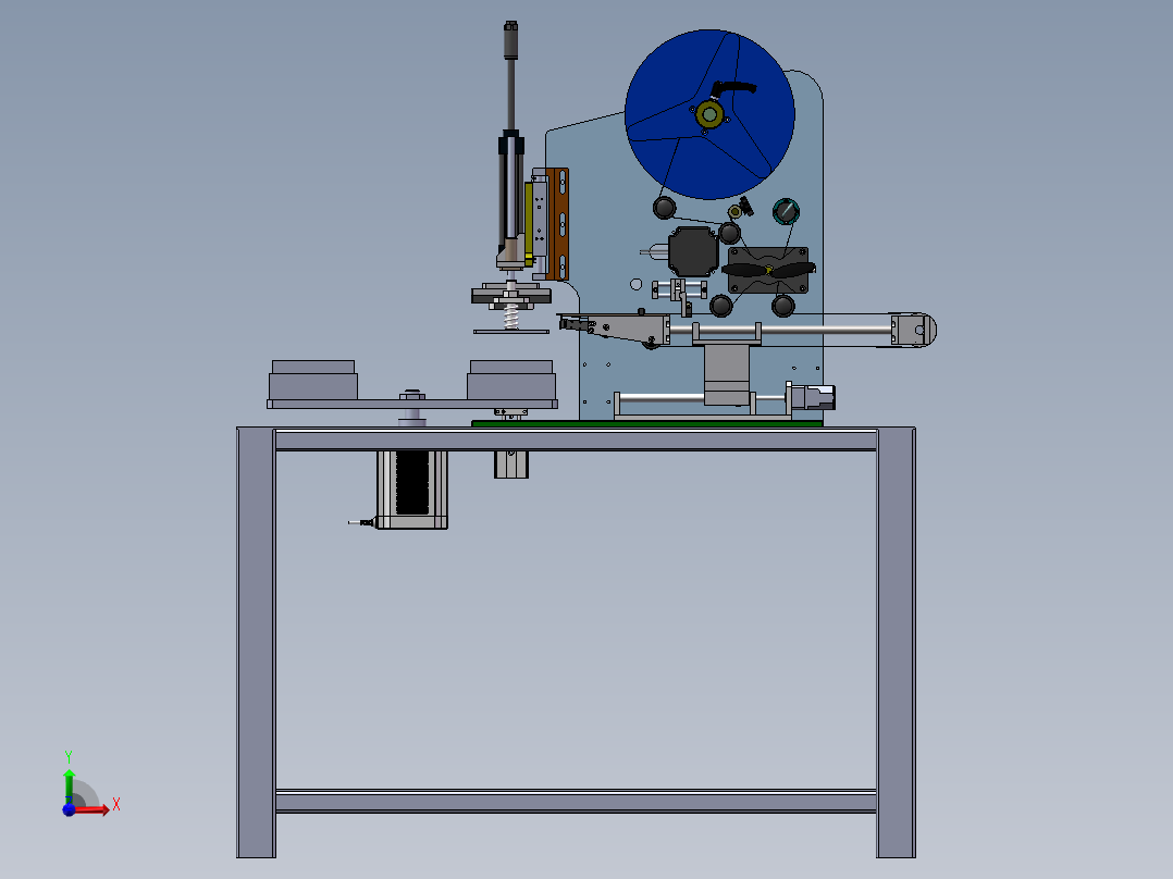 酱料包半自动贴标签机前视图