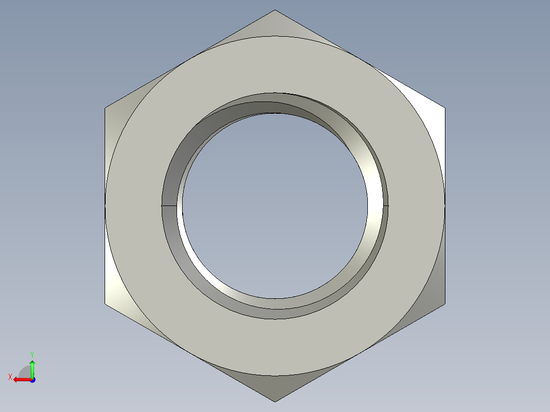 公制六角螺母-Metric Hex Nuts M18 x 2.5mm Thread后视图