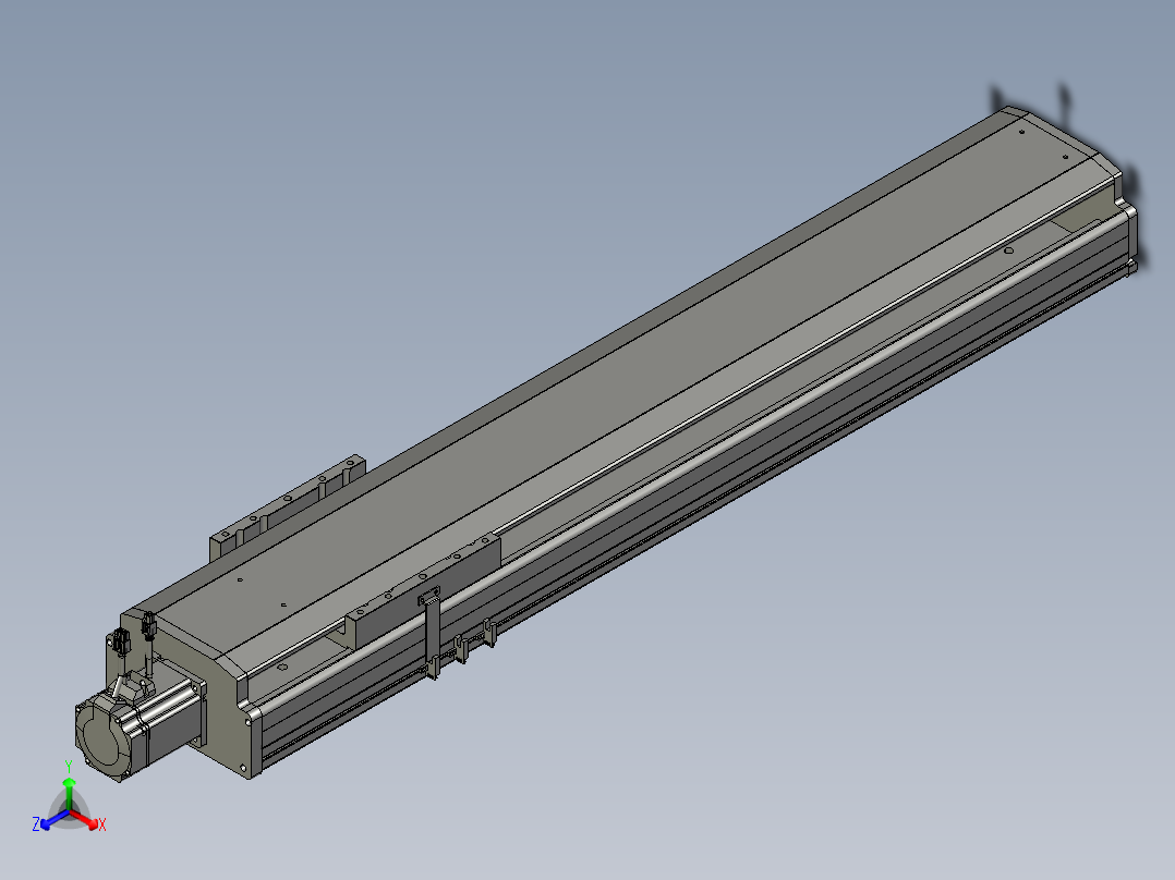 东锦丝杆传动-直线滑台模组DH210-C-L10-S850-BC-P750W-C3正等轴测图