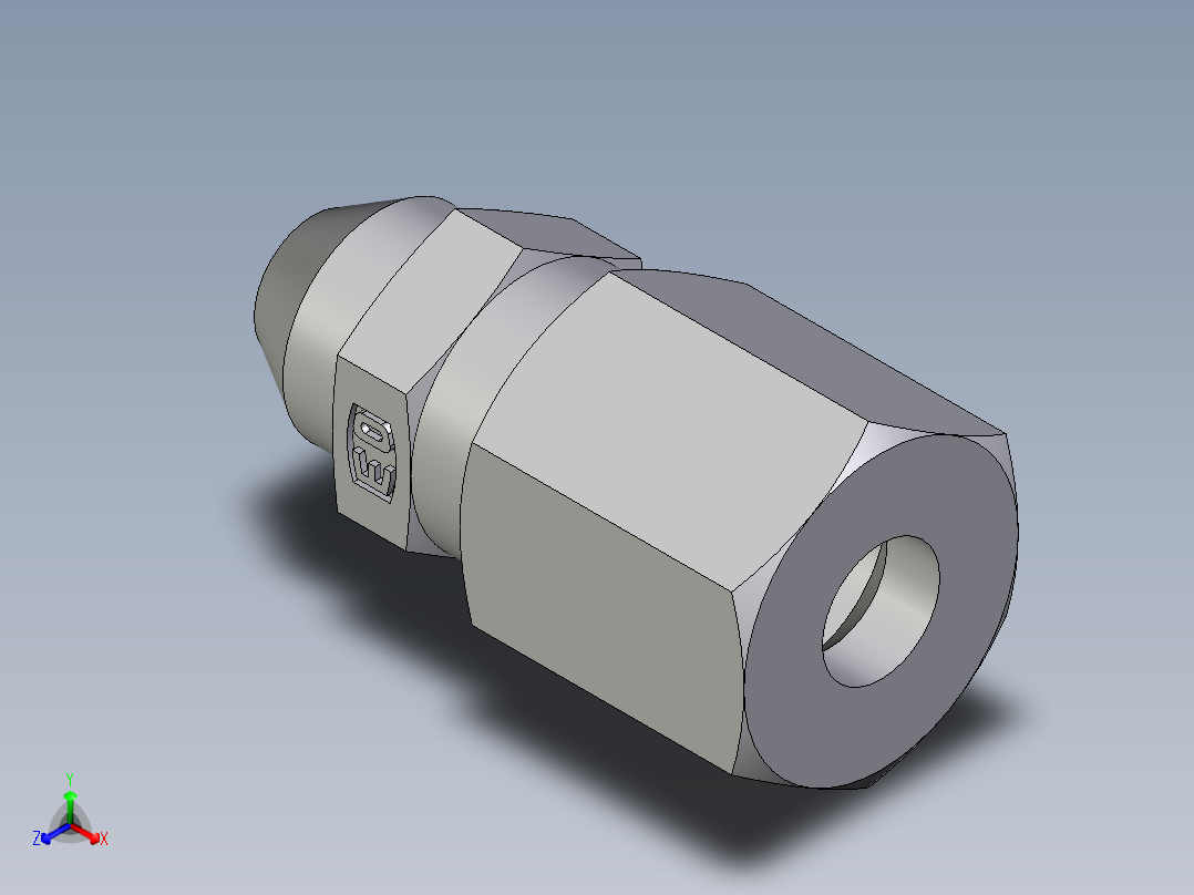 卡套式工业通用硬管接头EO_Weld_connector_AS06ZL正等轴测图