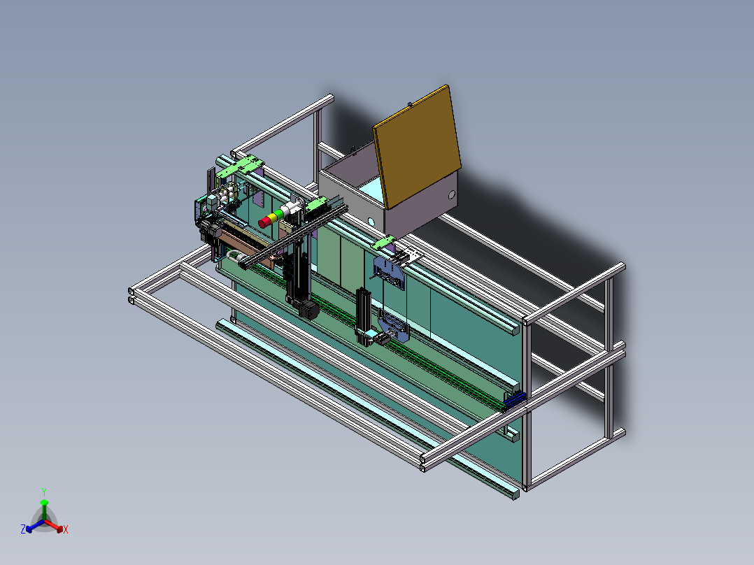 在线式PCBA点胶机sw18可编辑正等轴测图