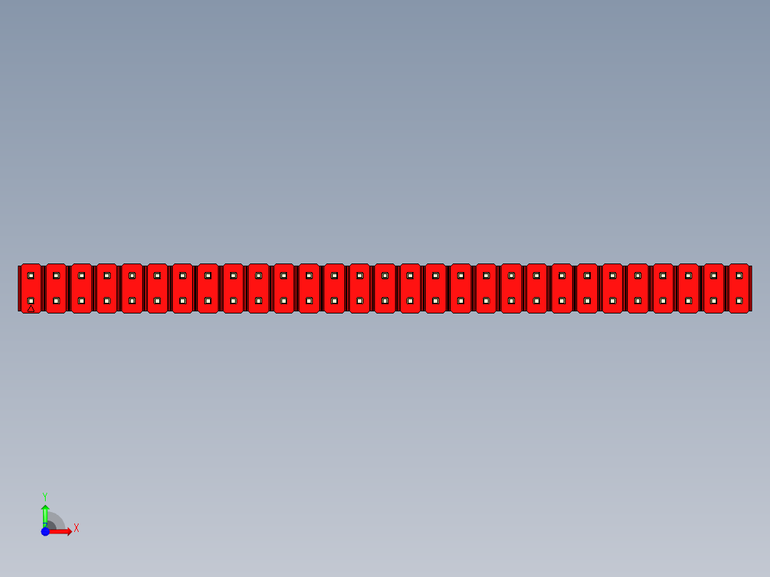 彩色公头100mil（2.54mm）系列-DS1021_red_2x29p_100mil_Type43_rev1.0前视图