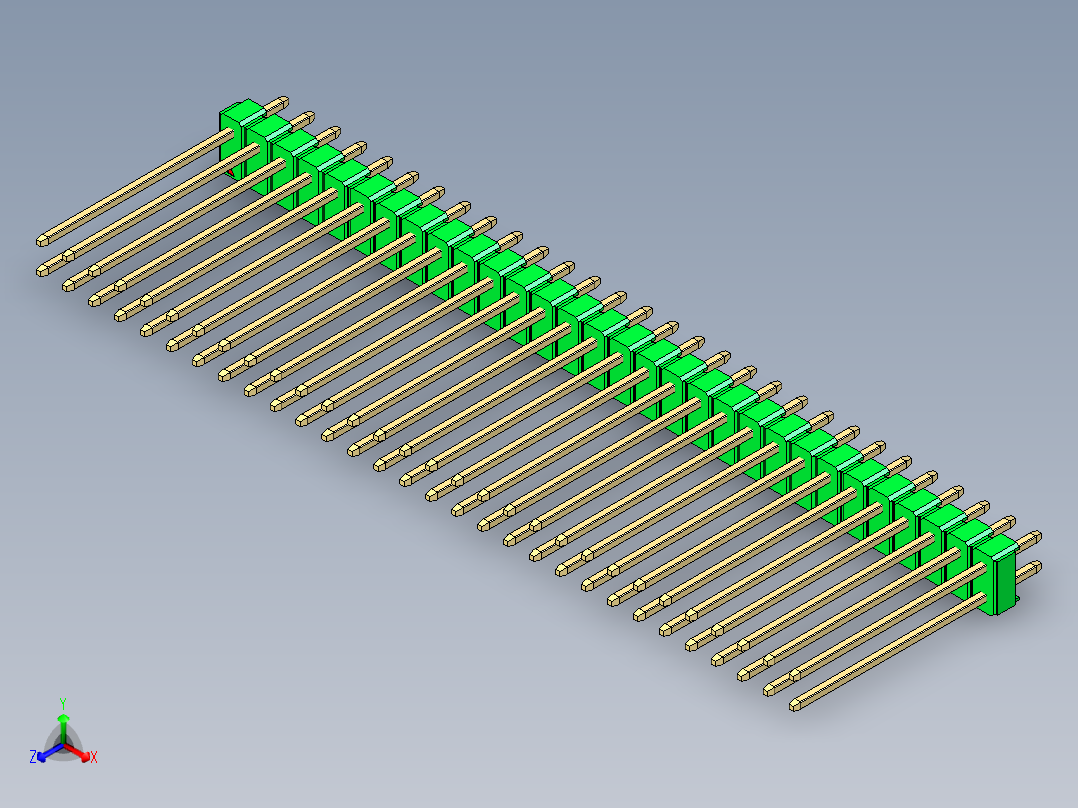 彩色公头100mil（2.54mm）系列-DS1021_green_2x30p_100mil_Type19_rev1.0