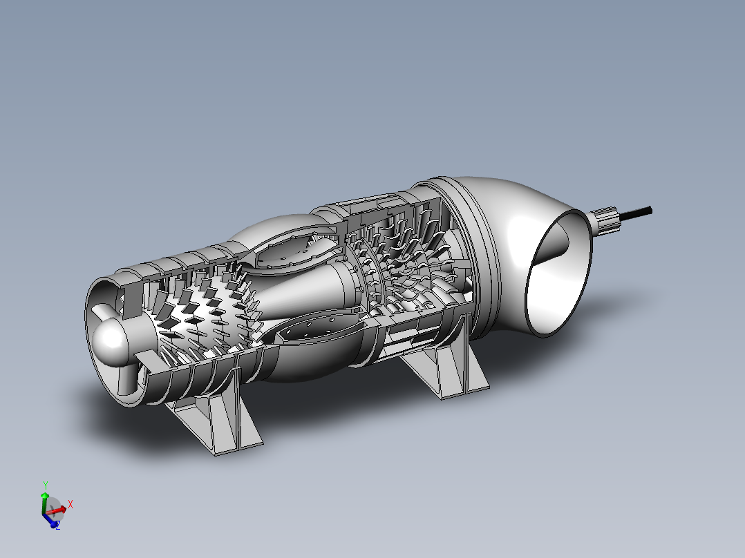 用于 3D 打印的涡轮燃气涡轮<span style='color: red'>发动机</span>模型---模型格式为 stl sw