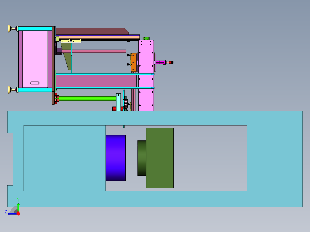 钣金数控压机送板机右视图