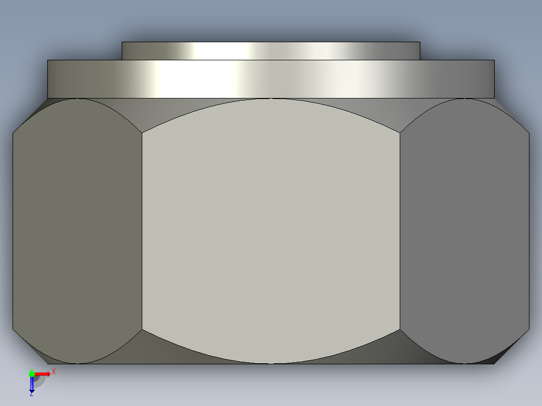 卡套式工业通用硬管接头16_fnu-s俯视图