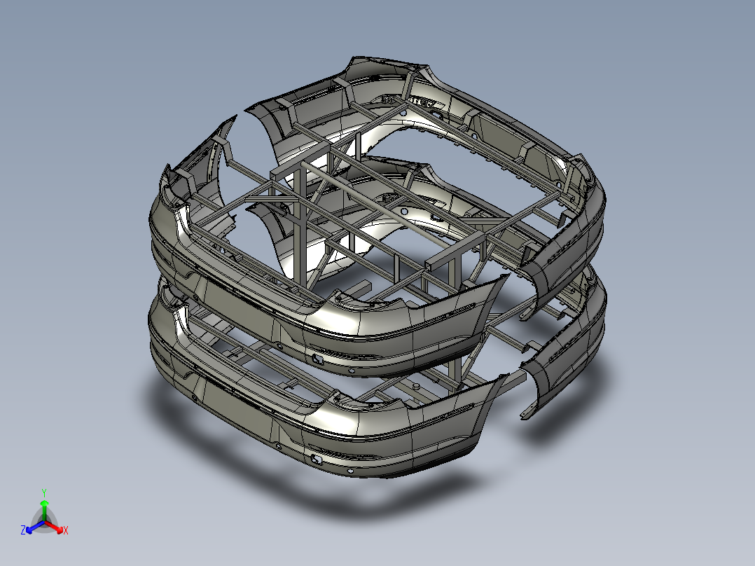 后保险杠挂具图正等轴测图