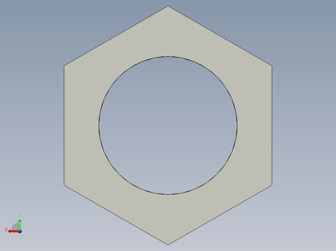 長六角螺帽LHN1-3D多系列多零件图纸模型后视图