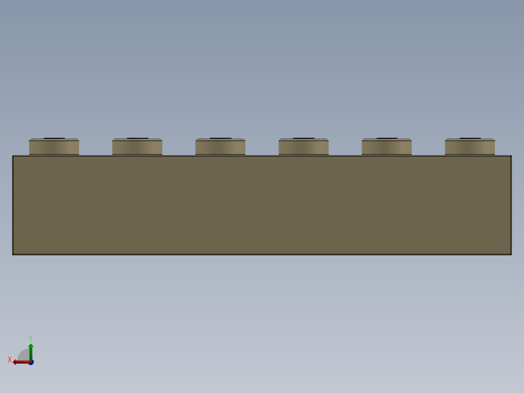 乐高套装 4421基本积木-4181134 - 2456 - 44237 Brick Yellow - Tan Brick 2 x 6.SLDPRT后视图