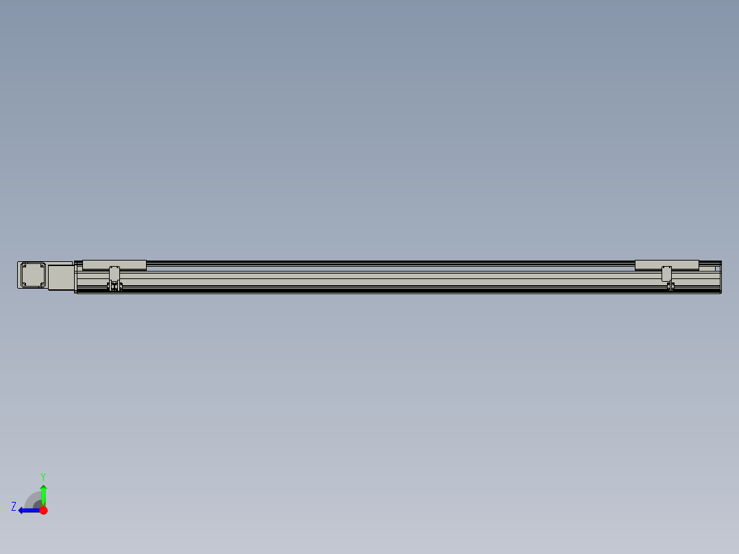 直线模组LHB21-L40-S1950-BL设计图纸右视图