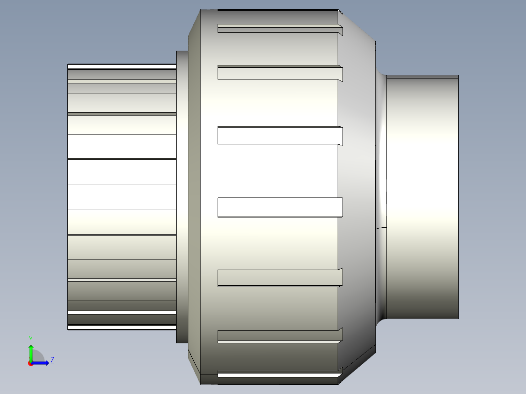 8BIC 用溶剂焊接插座结合，EPDM或FPM材质的O形环左视图