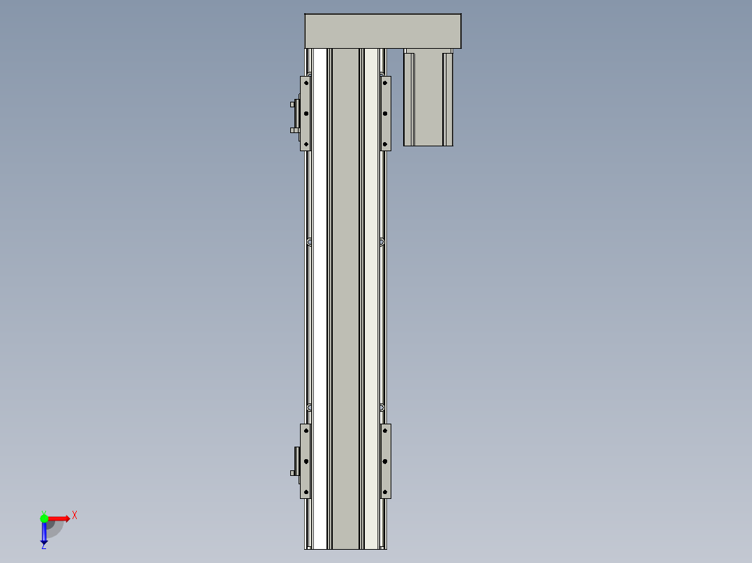 直线模组LHAT10-CA-S400-R-C3设计图纸俯视图
