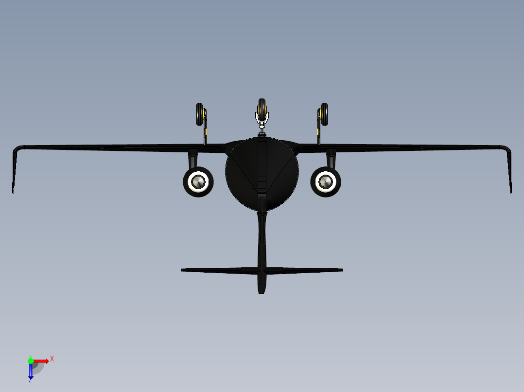 HondaJet小型商务喷气飞机造型3D图纸 STEP格式俯视图
