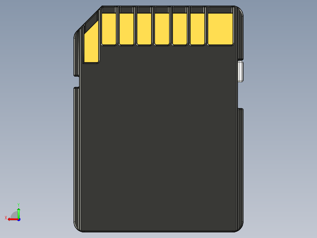 SD卡和microSD卡完整详细模型后视图