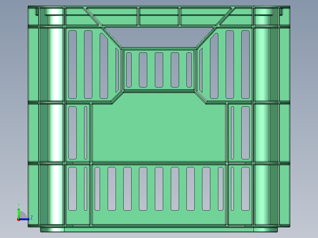 塑料箱物料箱左视图