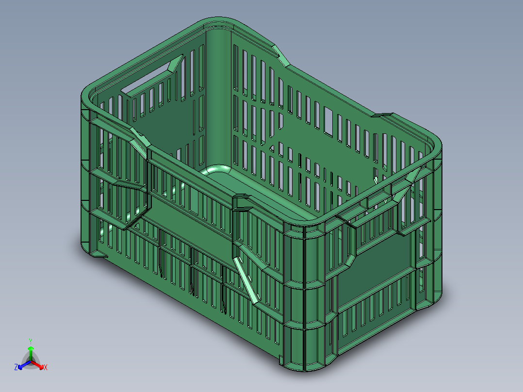 塑料箱物料箱正等轴测图