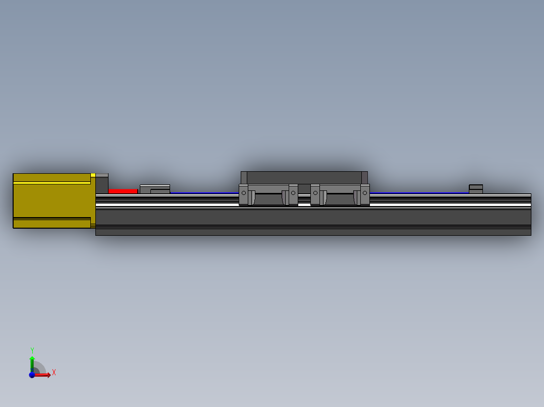重载伺服电机丝杆传动滑台前视图