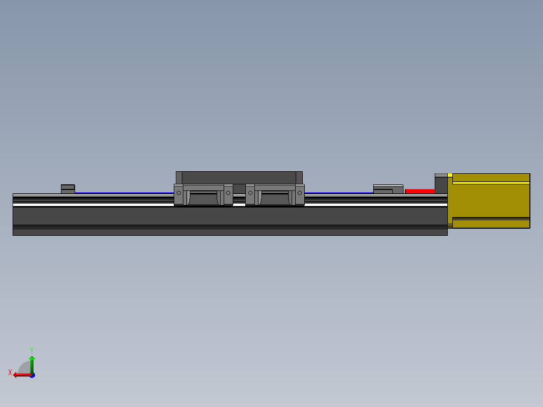 重载伺服电机丝杆传动滑台后视图