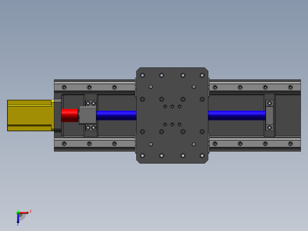 重载伺服电机丝杆传动滑台俯视图
