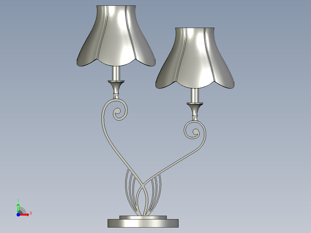 爱之台灯3D模型前视图