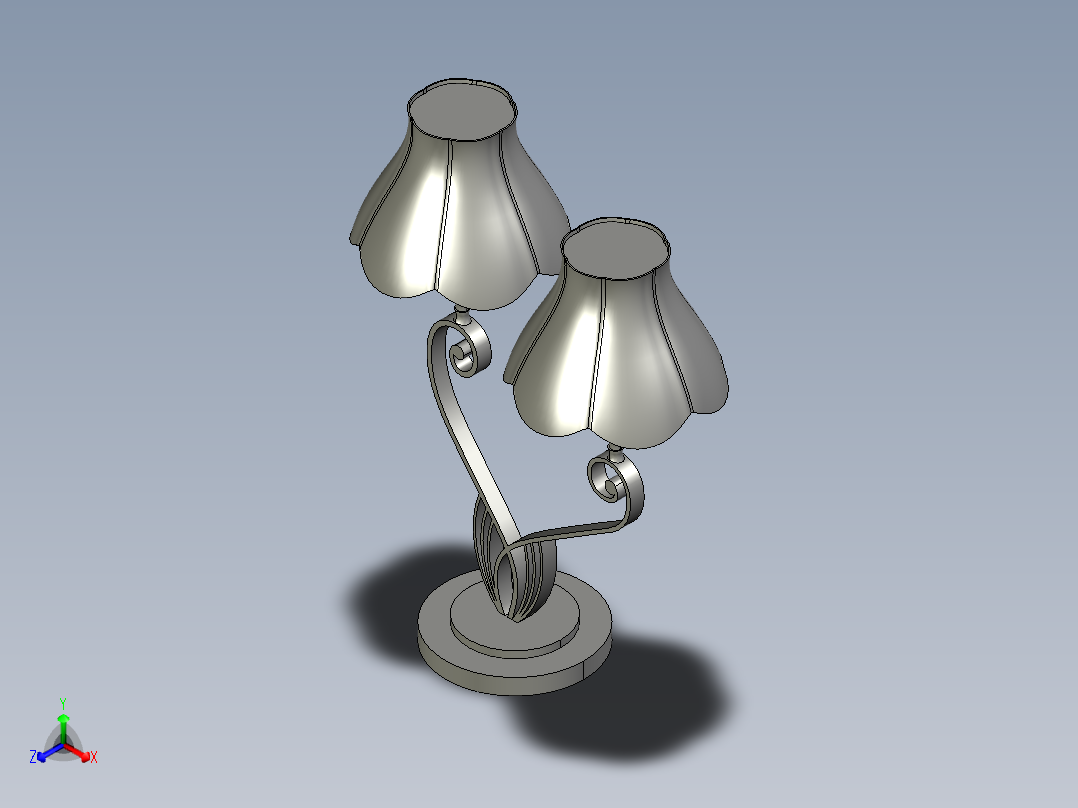 爱之台灯3D模型正等轴测图