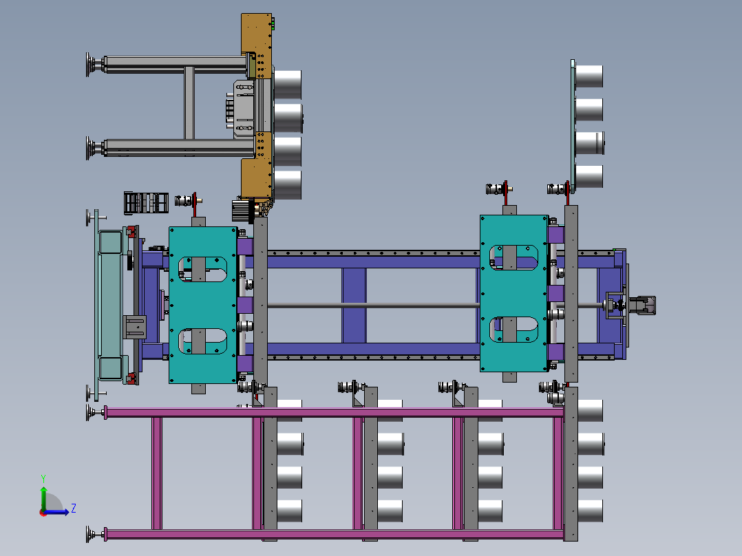 小型立库自动进出料系统sw19可编辑左视图