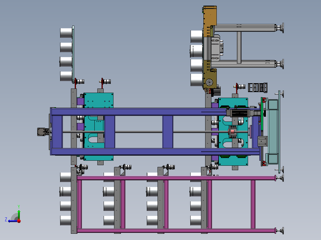 小型立库自动进出料系统sw19可编辑右视图