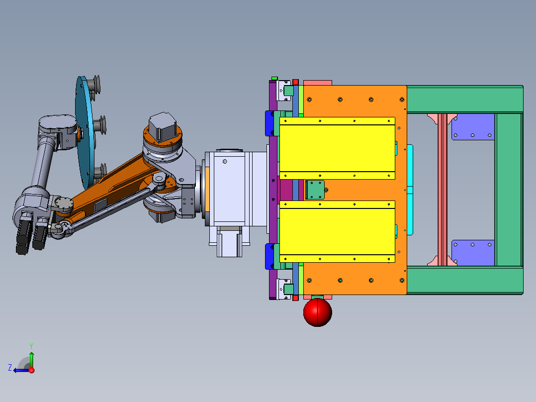 2023.02月-带有吸盘取料机械手的升降设备sw20右视图
