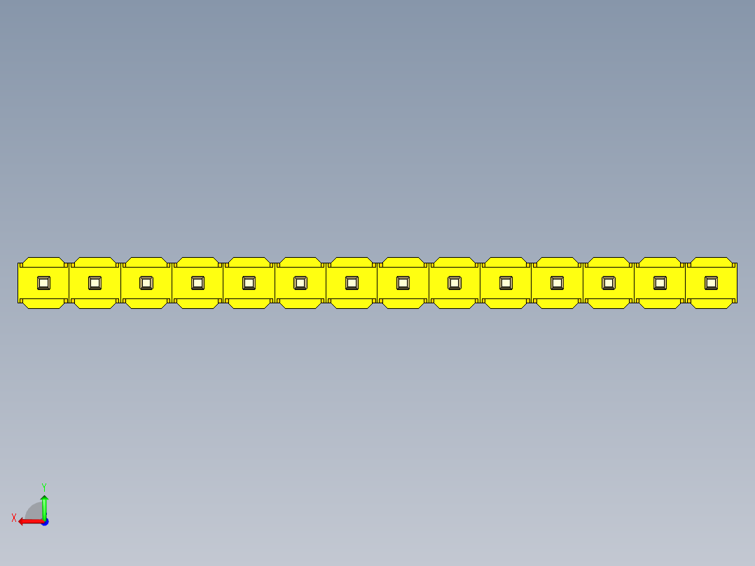 彩色公头100mil（2.54mm）系列-DS1021_yellow_1x14p_100mil_Type19_rev1.0后视图
