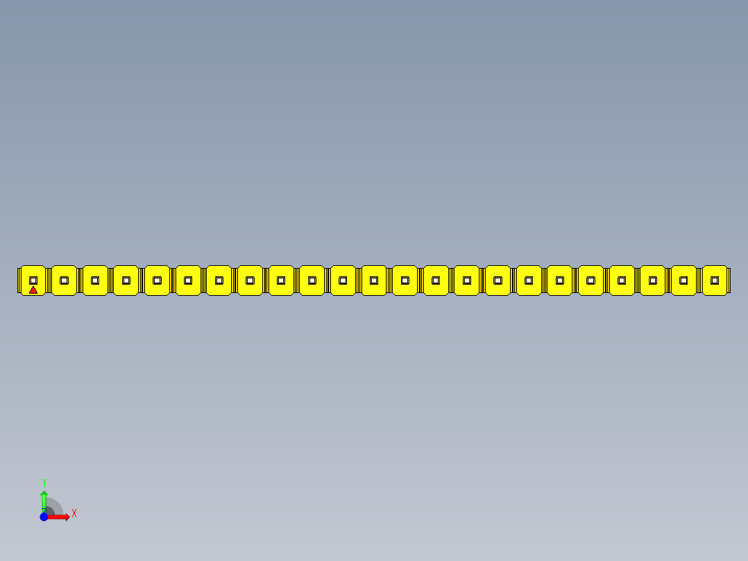 彩色公头100mil（2.54mm）系列-DS1021_yellow_1x23p_100mil_Type1_rev1.0前视图