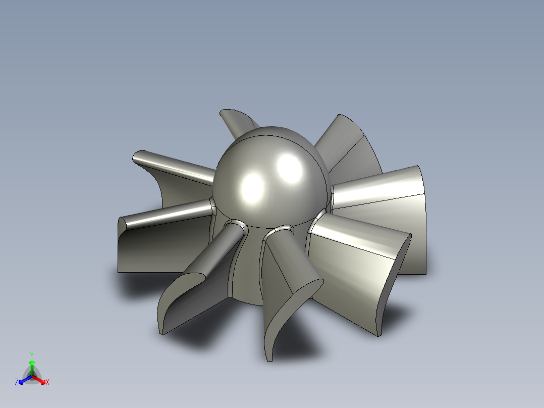 轴流式涡轮压缩机叶片---模型格式为 prt stp正等轴测图