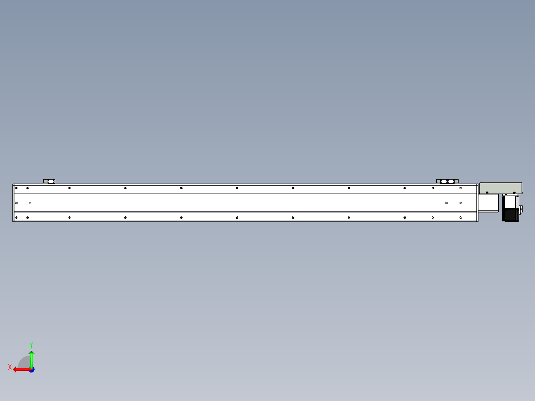同步带滑台-半封闭B13H-L45-S1400-R-P40-D3后视图