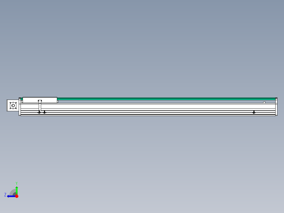 东锦同步带传动-直线滑台模组DH270B-C-L150-S1600-BL-P750W-C3右视图