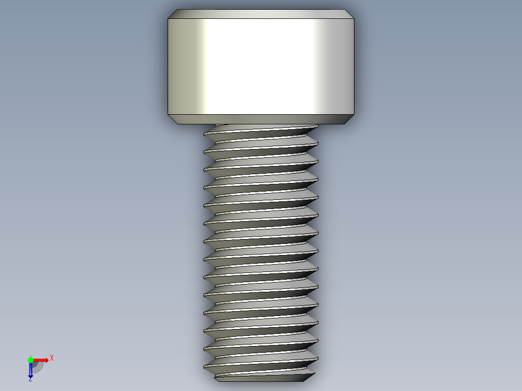 M8 x 1.25mm Thread 18mm LONG SOCKET HEAD CAP SCREW.IGS俯视图